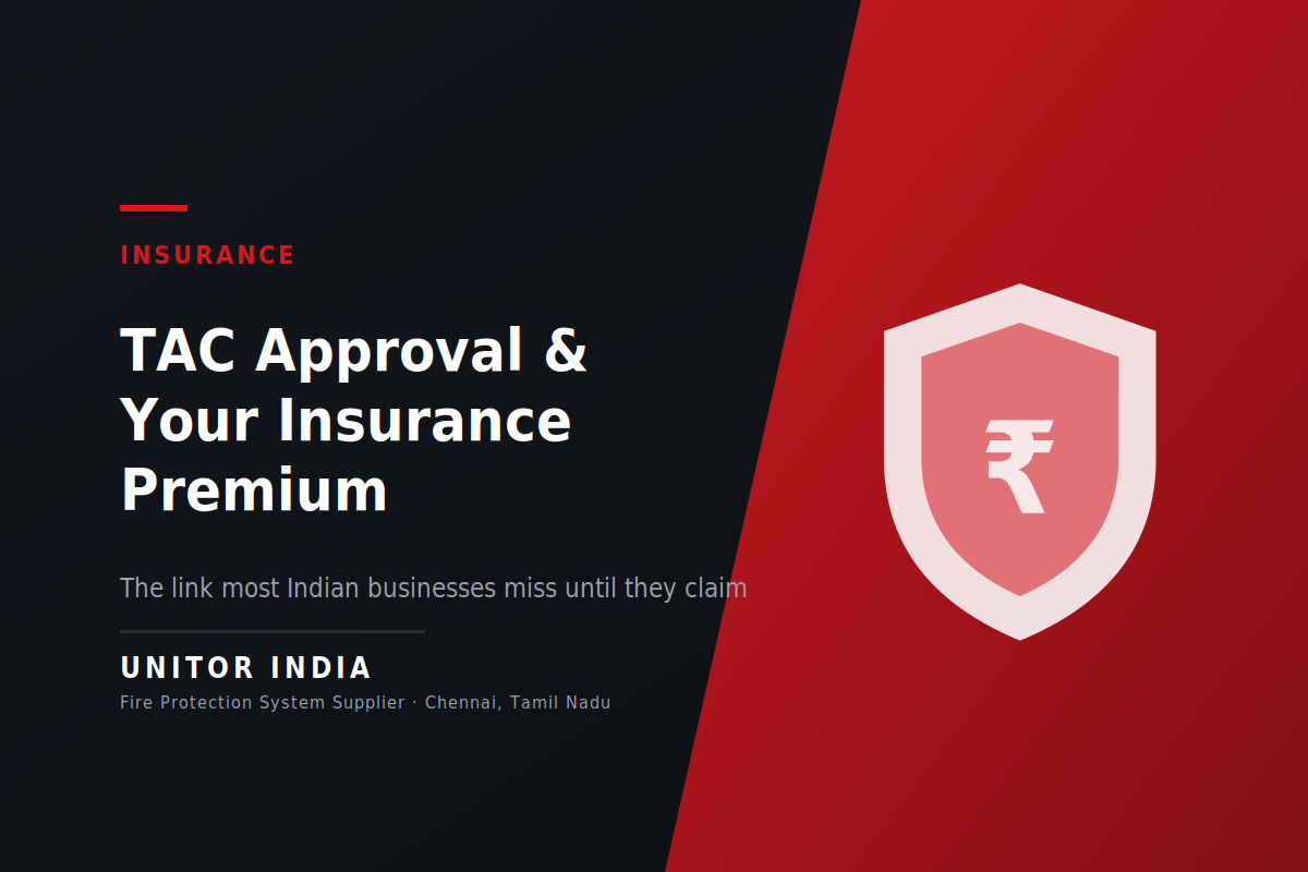 TAC approval and fire insurance premium in India — Unitor India
